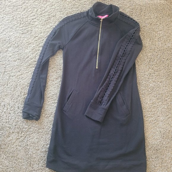 Lilly Pulitzer Skipper Popover Black Dress - Picture 4 of 5